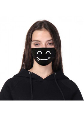 Черная защитная маска с принтом смайла