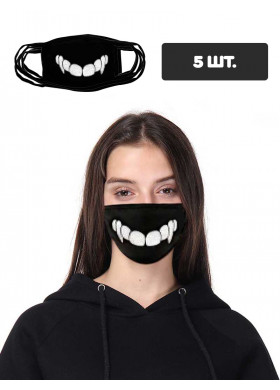 Защитная маска с принтом зубов, 5 шт.