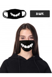 Защитная маска с принтом зубов, 3 шт.